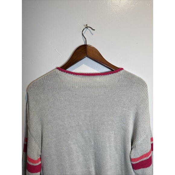 Natural Life Smiley Face Sweater Light Gray Women's Size XS/S - Picture 6 of 12